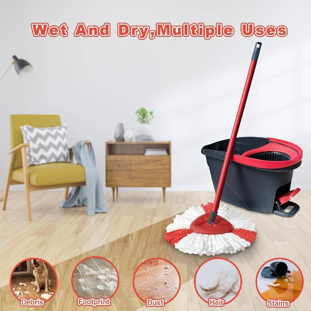 Pack de 3 Têtes de Mop de Remplacement Compatible avec Vileda, Têtes de Mop en Microfibre pour Vileda Easy - IntiMeg - Image 6