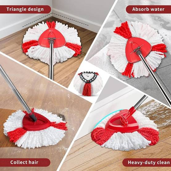 Pack de 3 Têtes de Mop de Remplacement Compatible avec Vileda, Têtes de Mop en Microfibre pour Vileda Easy - IntiMeg - Image 7