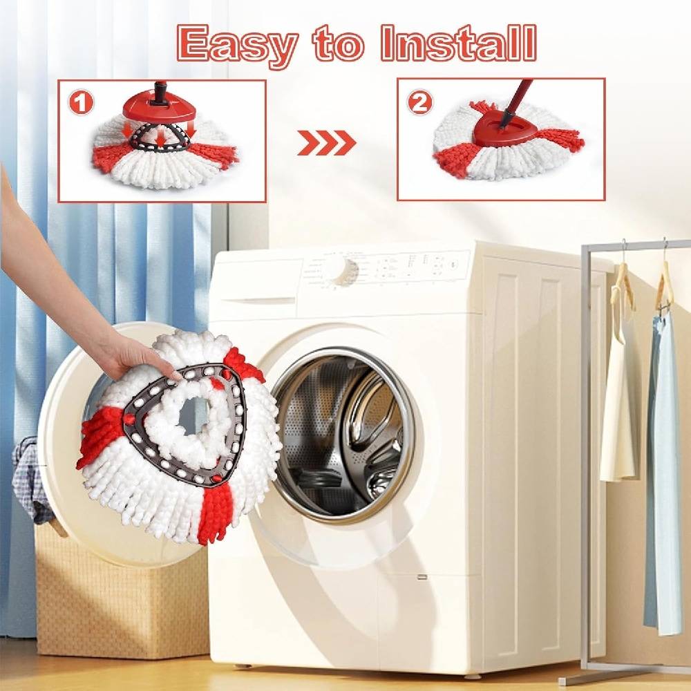 Pack de 3 Têtes de Mop de Remplacement Compatible avec Vileda, Têtes de Mop en Microfibre pour Vileda Easy - IntiMeg - Image 4