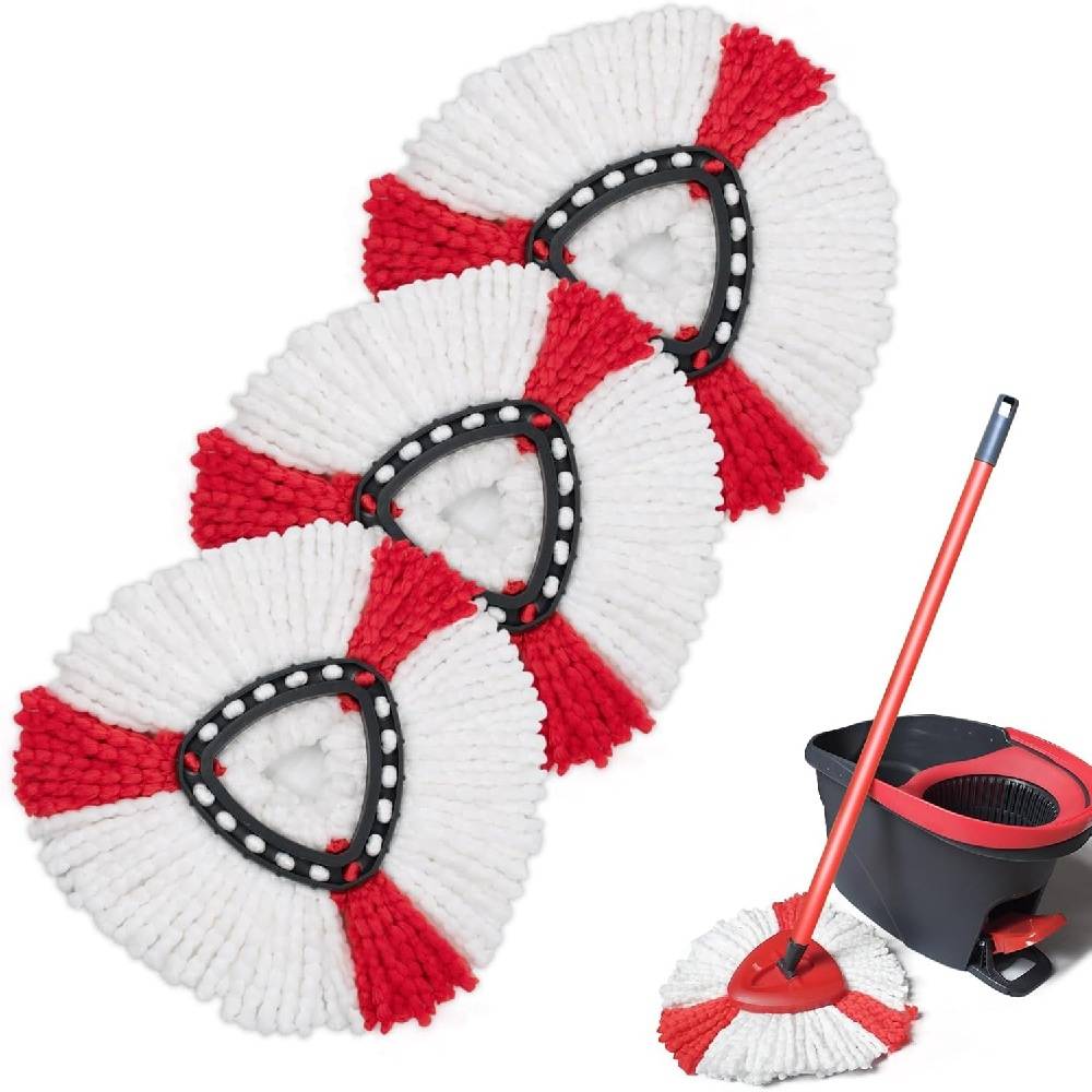 Pack de 3 Têtes de Mop de Remplacement Compatible avec Vileda, Têtes de Mop en Microfibre pour Vileda Easy - IntiMeg - Image 1