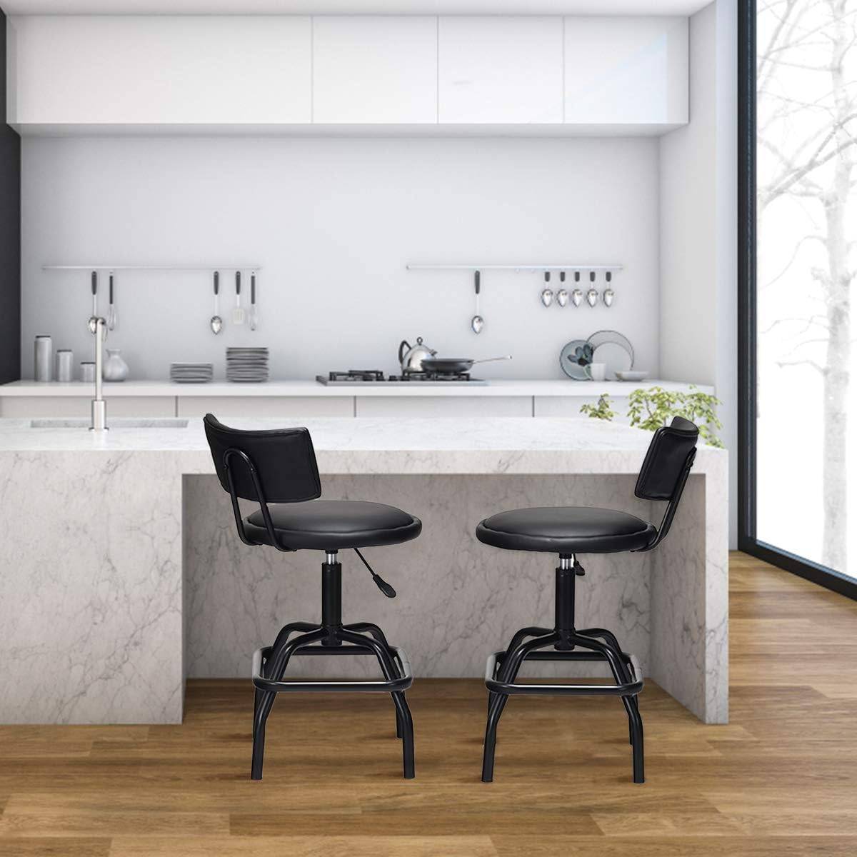 Tabouret de travail à roulettes noir - Confort, mobilité et hauteur