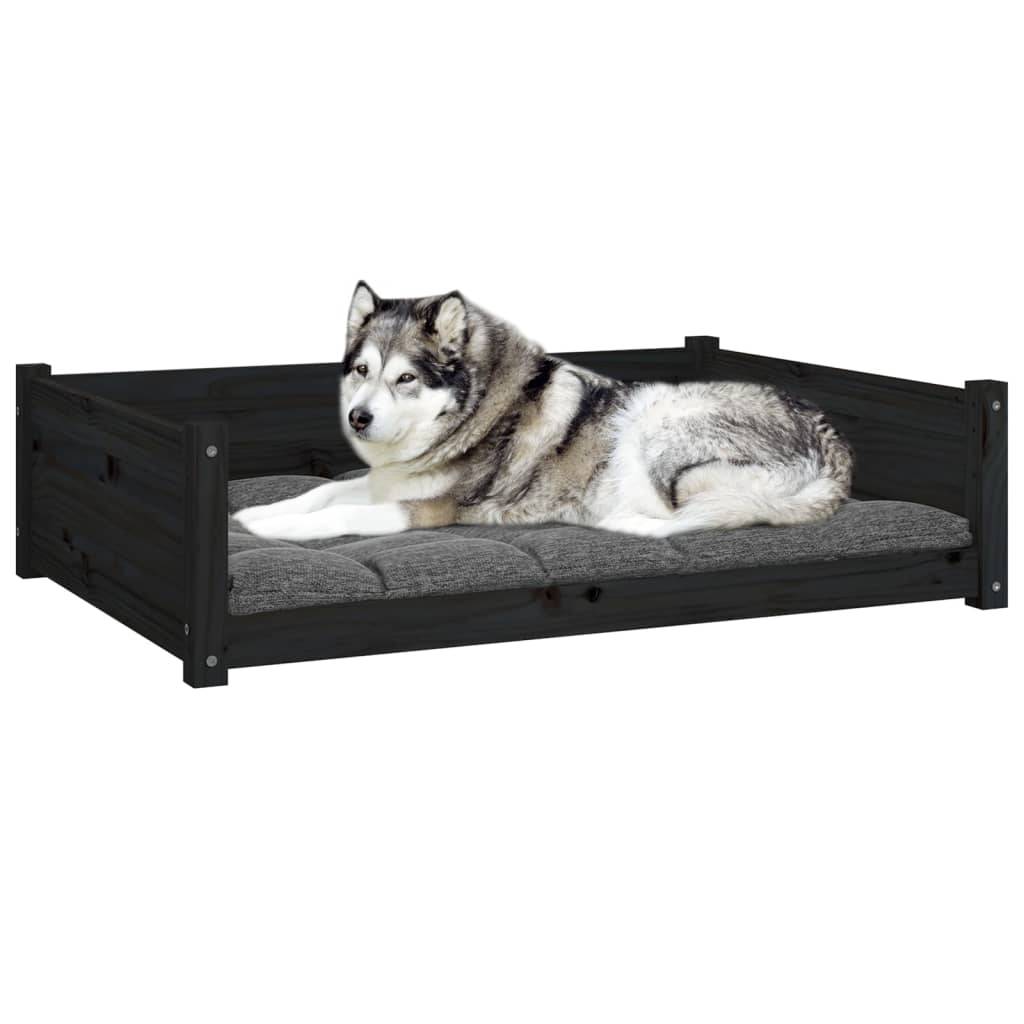 Vidaxl - Lit pour chien Noir 105,5x75,5x28 cm Bois de pin solide vidaXL 821466 - Imagen 5