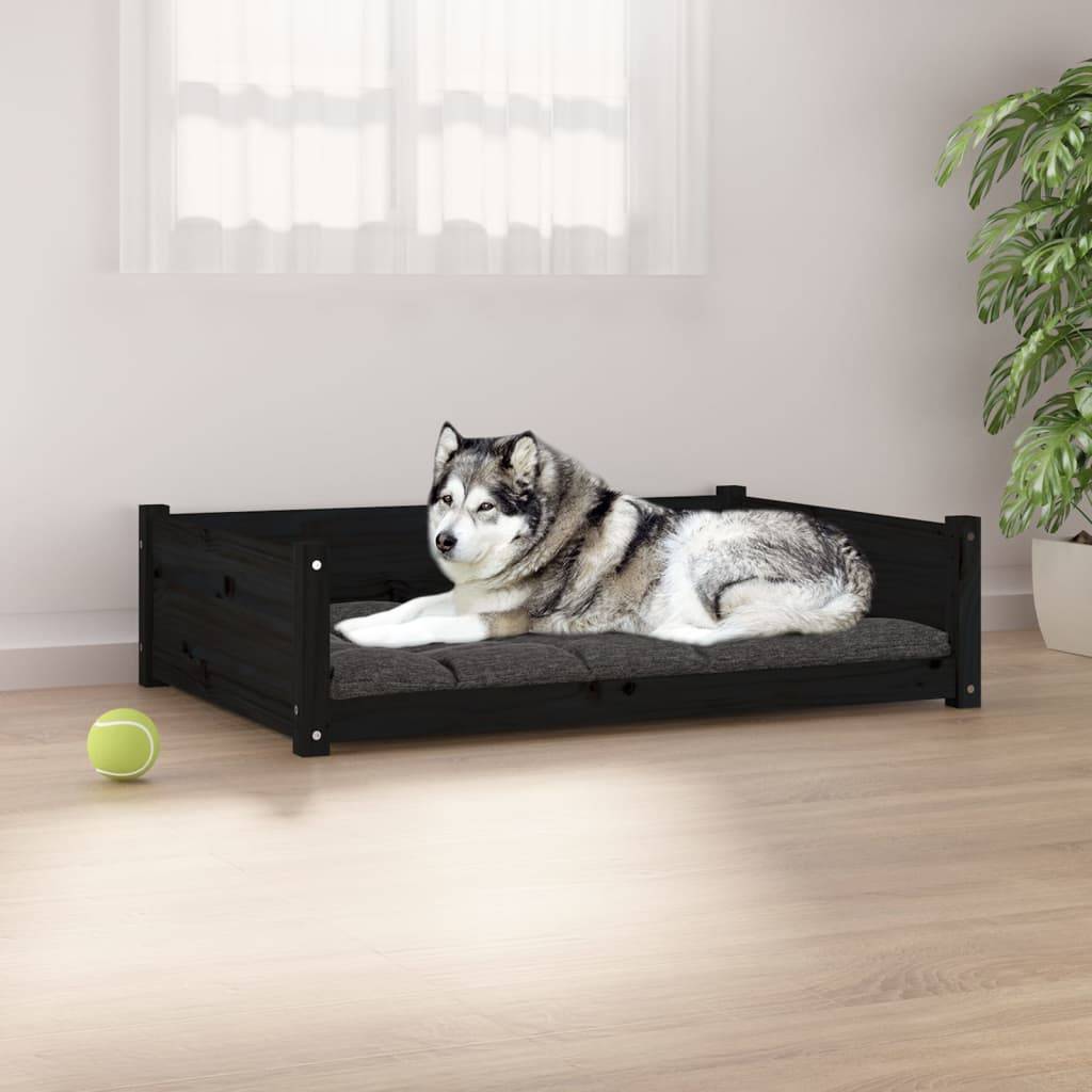 Vidaxl - Lit pour chien Noir 105,5x75,5x28 cm Bois de pin solide vidaXL 821466 - Imagen 1