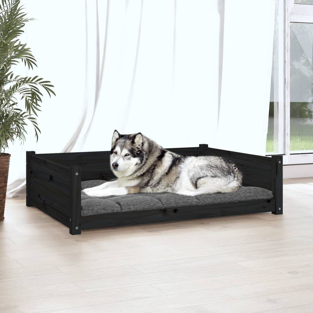 Vidaxl - Lit pour chien Noir 105,5x75,5x28 cm Bois de pin solide vidaXL 821466 - Imagen 4
