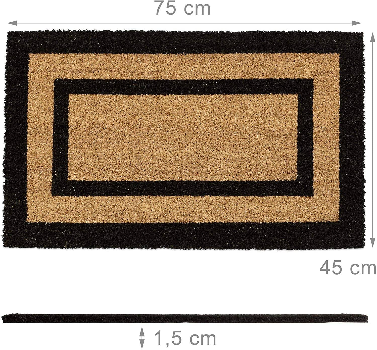 Helloshop26 - Paillasson tapis de sol porte d’entrée essuie-pieds long fibres de coco tapis - Imagen 2