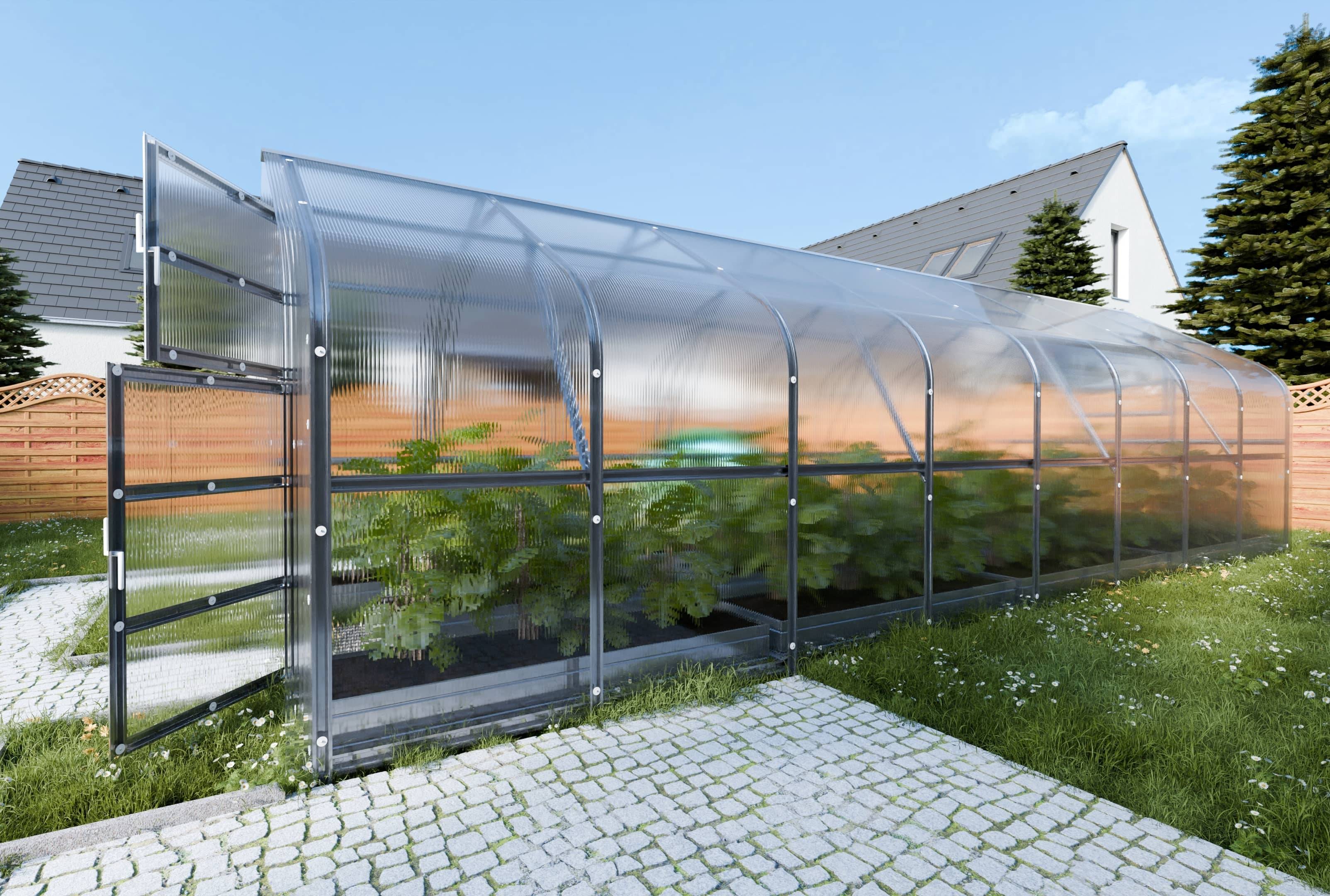 KLASIKA GREENHOUSES - Serre KLASIKA*DROP 20m2, 2,5m x 8m, 6 mm avec revêtement en polycarbonate - Image 2