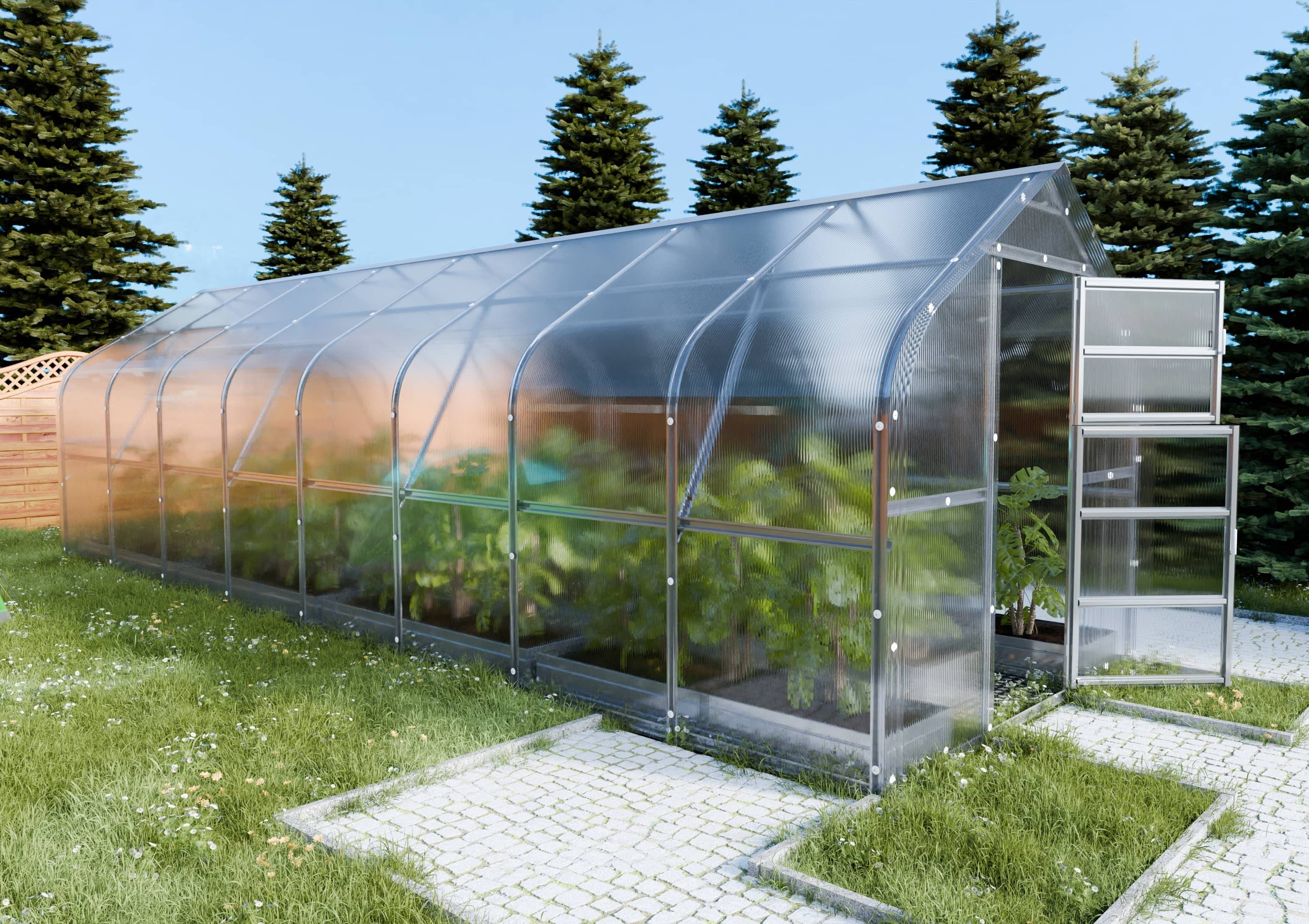 KLASIKA GREENHOUSES - Serre KLASIKA*DROP 20m2, 2,5m x 8m, 6 mm avec revêtement en polycarbonate - Image 3