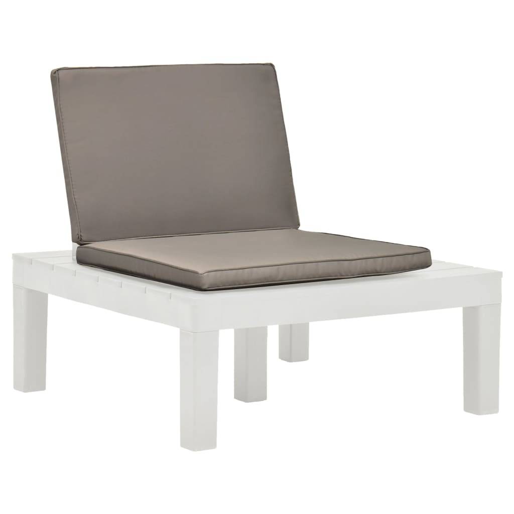 Vidaxl - Chaise de salon de jardin avec coussin Plastique Blanc vidaXL 48825 - Image 1