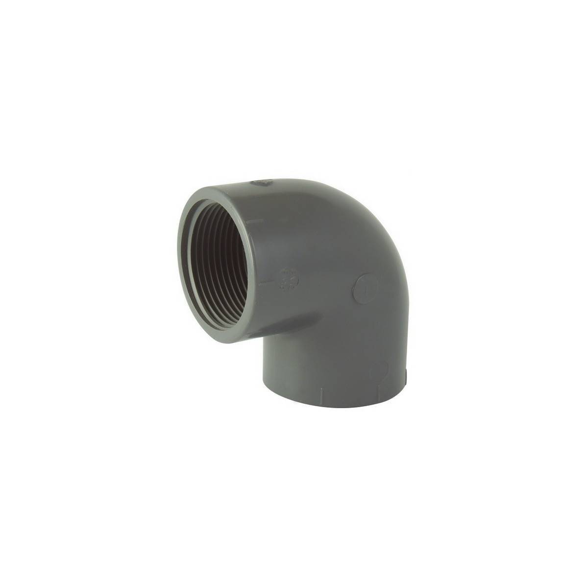 Codital - Coude 90° PVC-U à visser PN16 : Raccord femelle-femelle taraudé - 1'' - Imagen 1