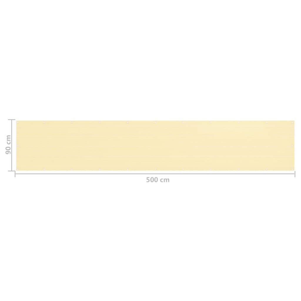 Helloshop26 - Écran de balcon brise pare vue protection confidentialité 90 x 500 cm PEHD beige - Imagen 5