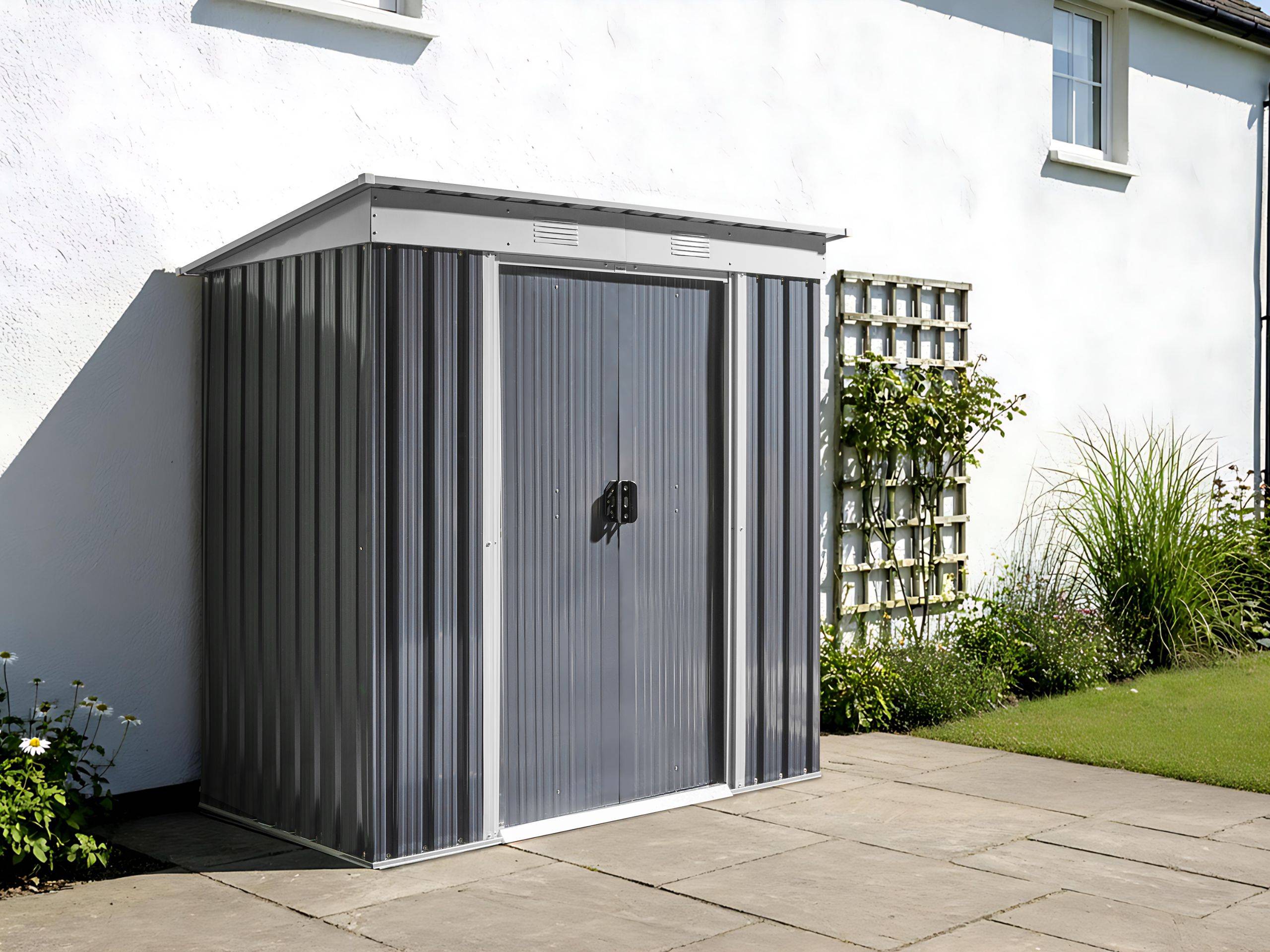 Beliani - Abri de jardin Acier Gris graphite ACILIA - 174x110x174- Beliani - Image 1