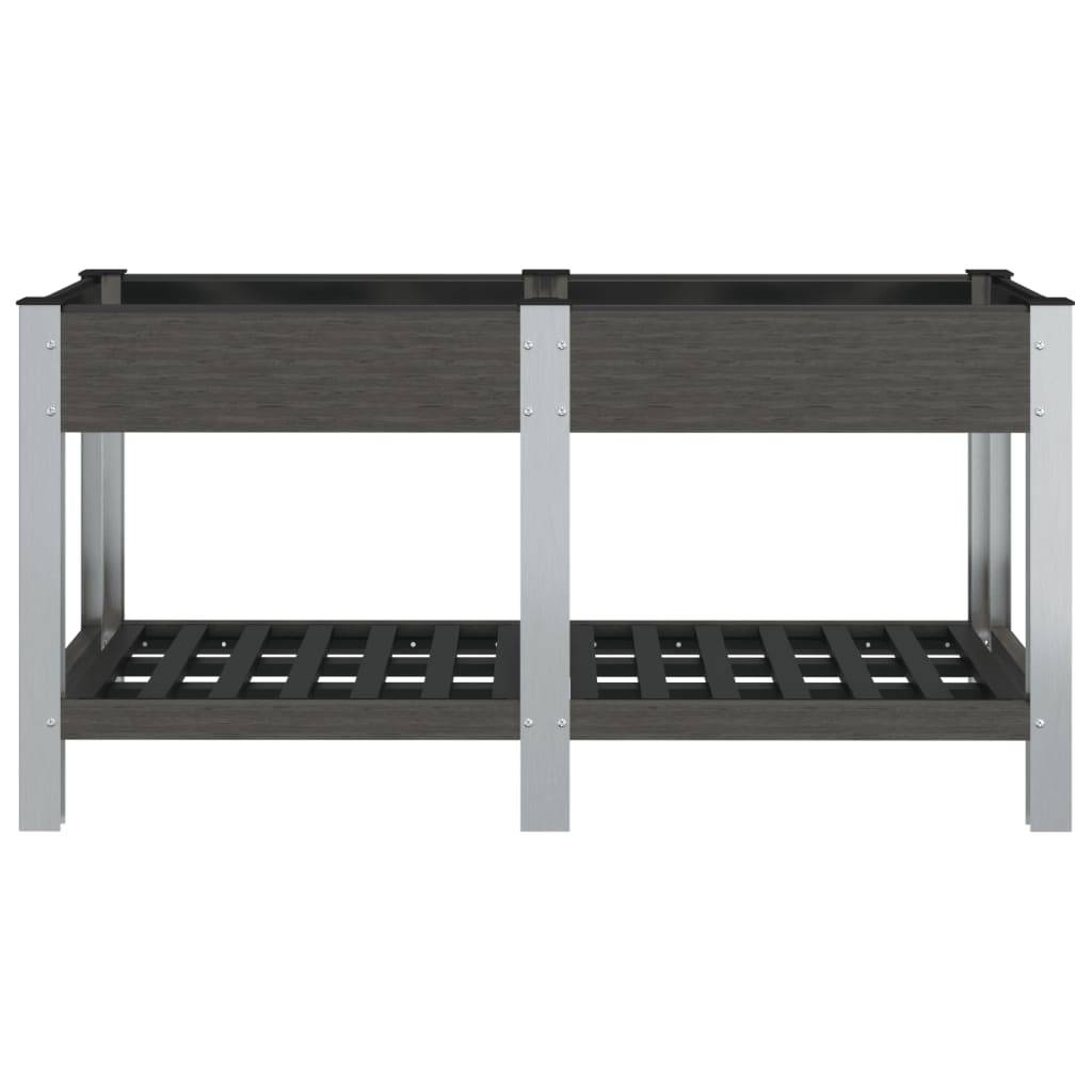 Helloshop26 - Jardinière bac lit surélevé plantes fleurs terrasse jardin de jardin avec étagère 175 x 50 x 75 cm WPC gris - Image 2
