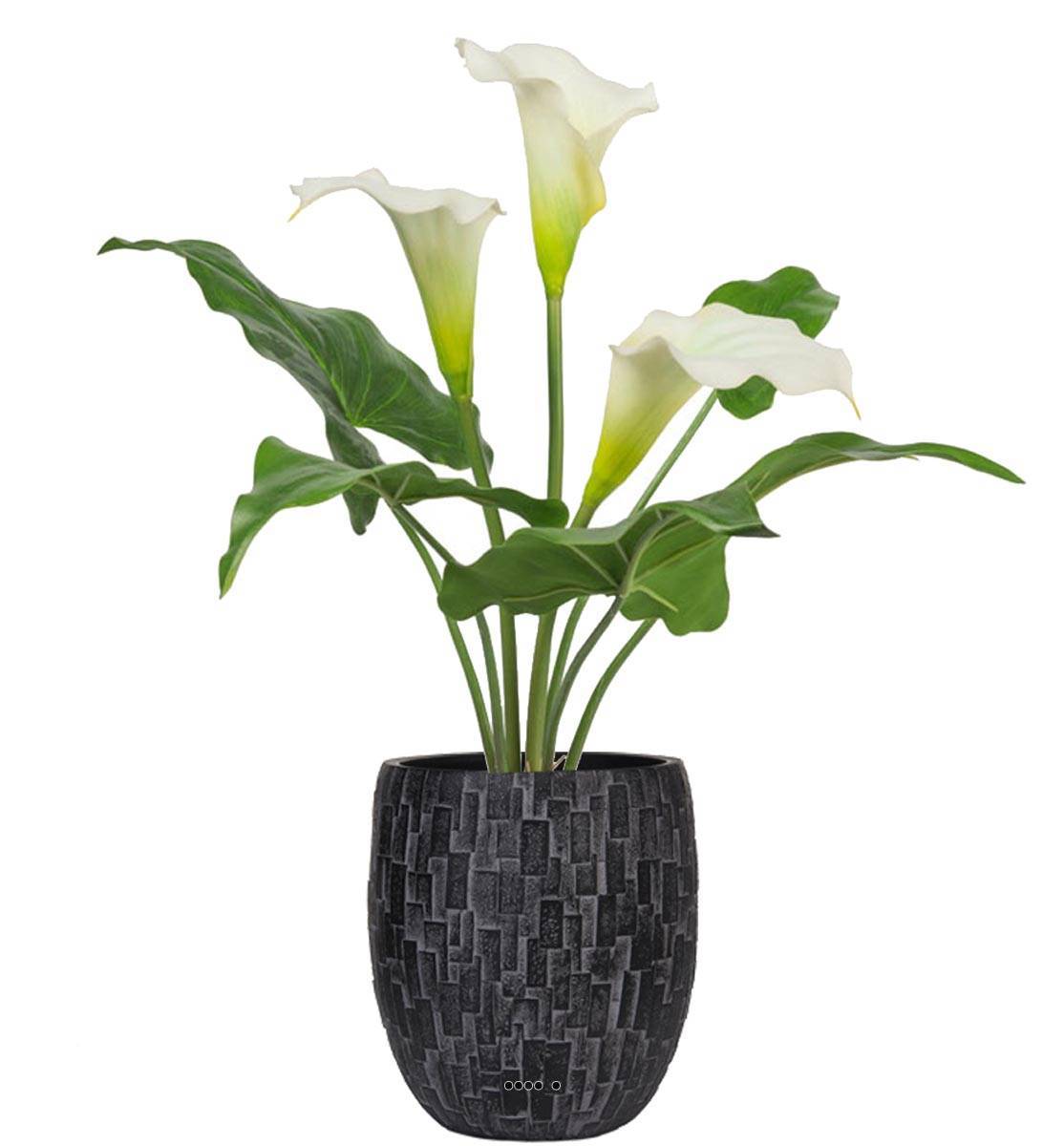 Artificielles - Arum calla artificiel en pot, 3 têtes de fleurs, H 40 cm Crème - couleur: Crème - Imagen 2