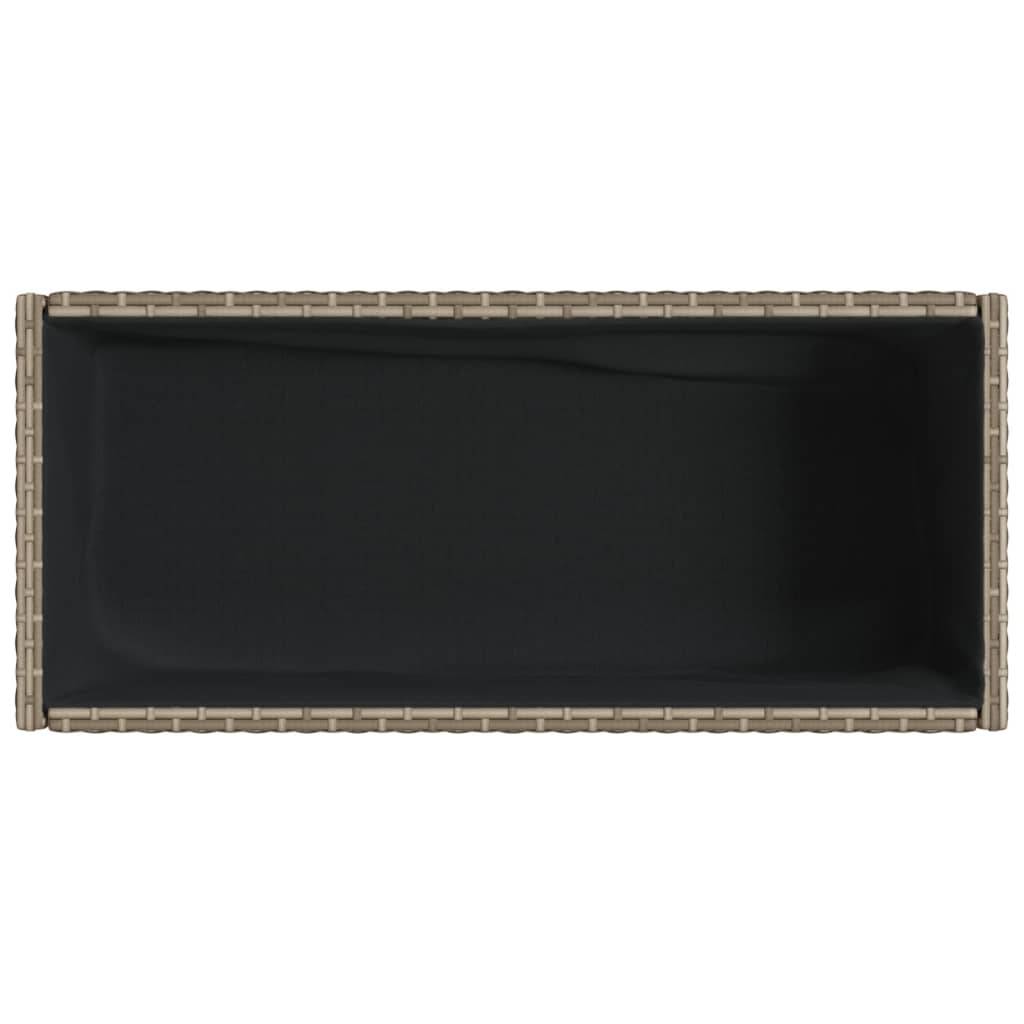 Jardinière avec étagère en résine tressée gris 70 x 28 x 70 cm - PANGIVO - Image 9