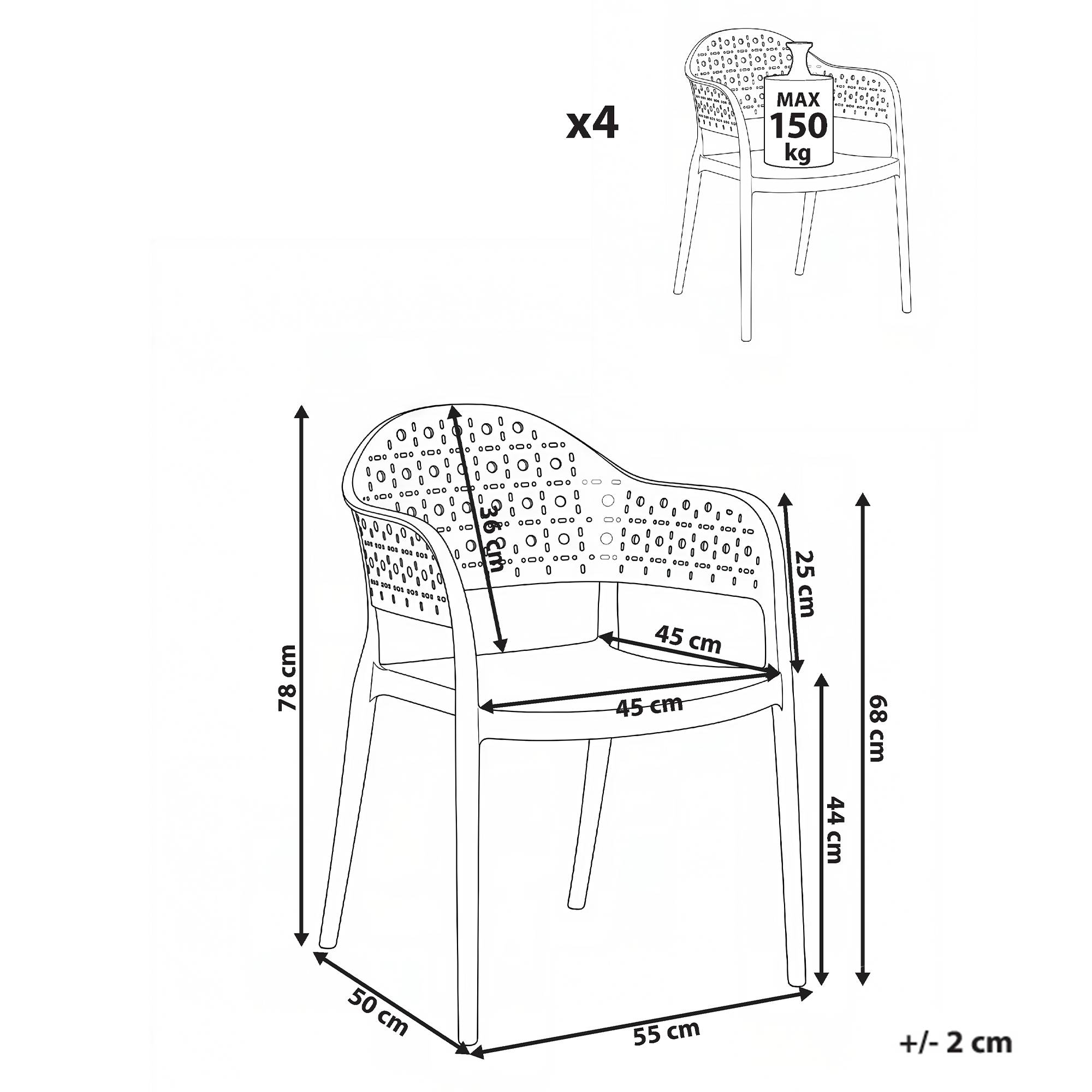 Chaise de salle à manger Polypropylène Marron NARINO - Beliani - Image 2