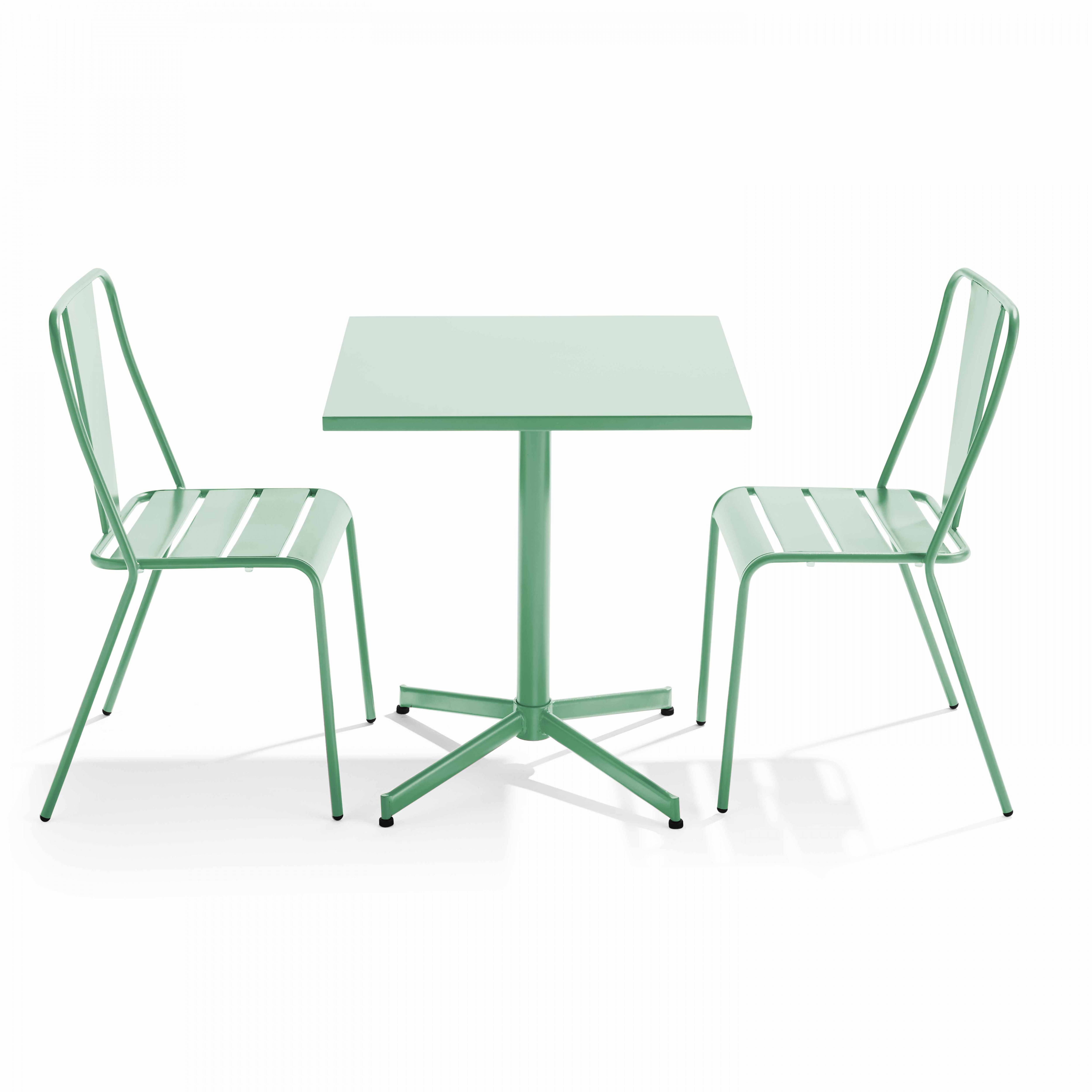 Oviala - Ensemble table inclinable de jardin et 2 chaises vert sauge Palavas - Oviala - Image 1