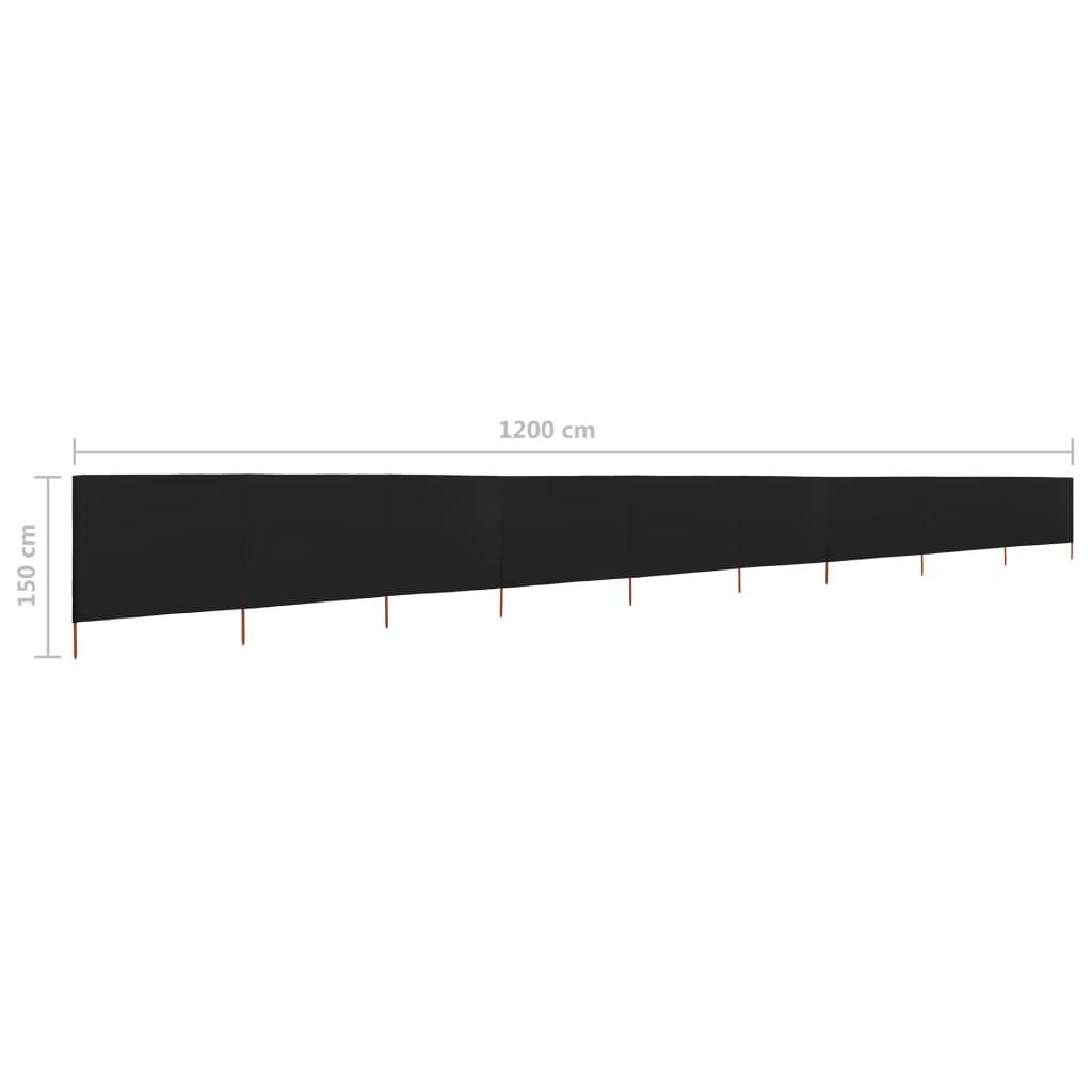 Helloshop26 - Brises-vue paravent 9 panneau x tissu 1200 x 120 cm noir - Imagen 6