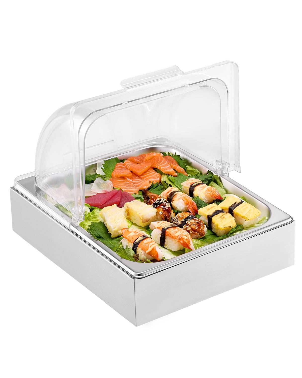 Vevor - VEVOR Saladette réfrigérée 1 plateau, inox, couvercle, bac à glaçons, buffet. - Image 1