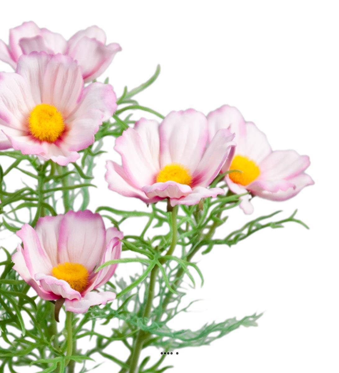 Artificielles - Cosmos fleuries artificielle en pot H 40 cm Pourpre-blanc - couleur: Pourpre-blanc - Imagen 3