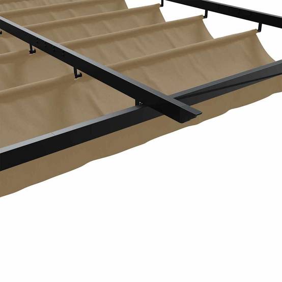 Pergola Murale Adossée Acier Toit Rétractable 3x3 m Taupe pour Jardin Patio - ComfortXL Outdoor Living - Image 7