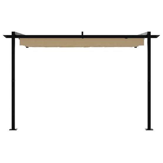 Pergola Murale Adossée Acier Toit Rétractable 3x3 m Taupe pour Jardin Patio - ComfortXL Outdoor Living - Image 4