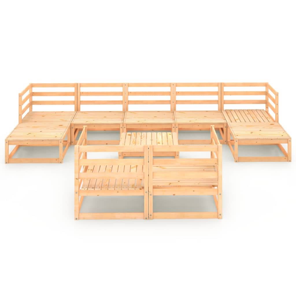 Helloshop26 - Salon de jardin meuble d'extérieur ensemble de mobilier 10 pièces bois de pin massif - Imagen 2