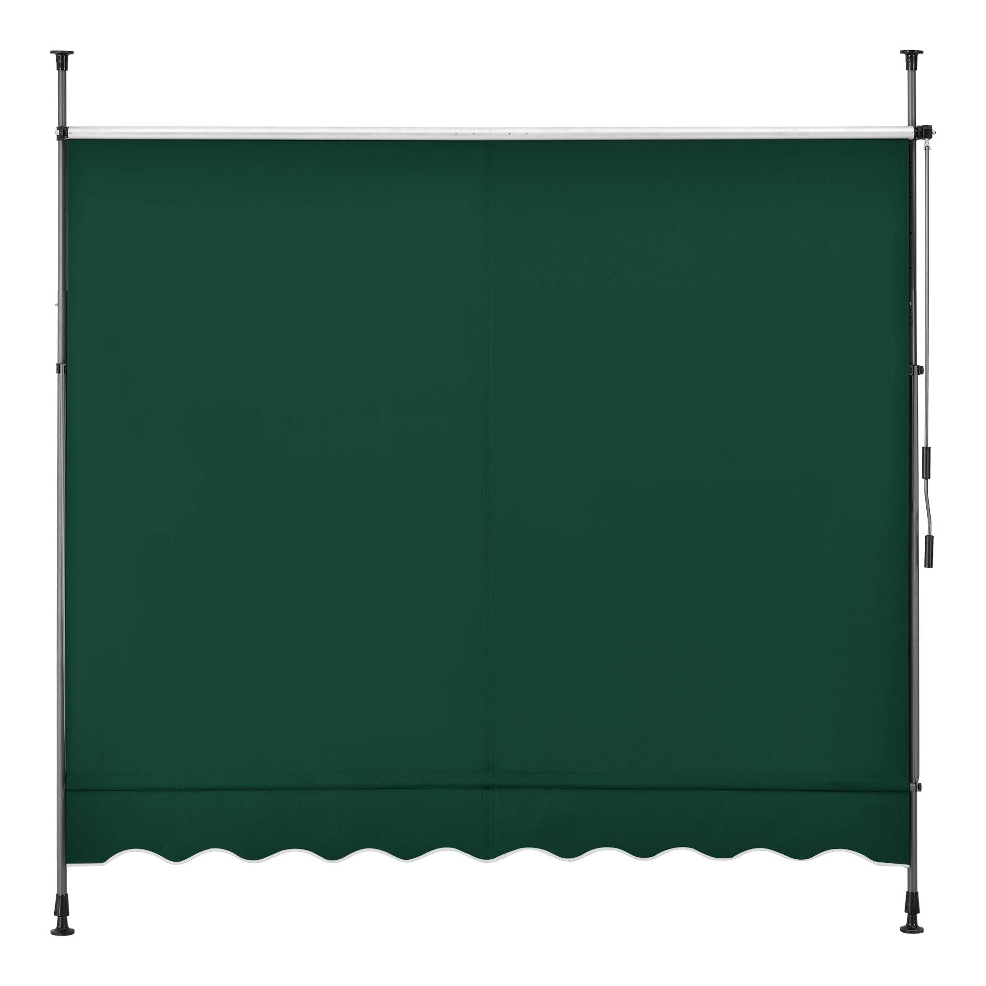 Helloshop26 - Store banne téléscopique acier polyester 250 x 120 x 200-300 cm vert foncé - Imagen 4