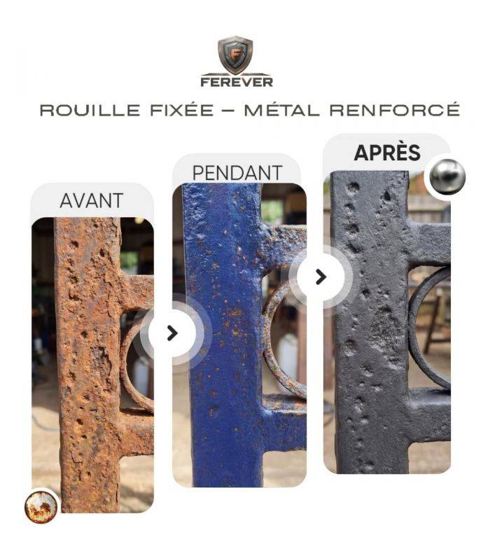 Lot 2 bidons convertisseur de rouille 0,5L longue durée, séchage rapide - FEREVER CV01x2 - Image 4