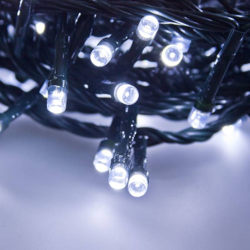 Lotti - Guirlande led 40M 1000 LED blanc froid 8 modes de lumière mémoire câble vert extérieur Lotti - Imagen 5