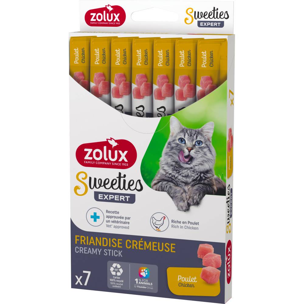 Zolux - Sticks crème de poulet 7 x 14 g pour chat - Image 1