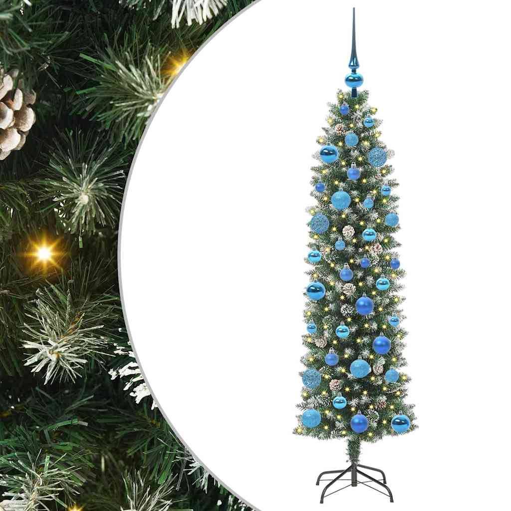 Vidaxl - Arbre de Noël artificiel slim Vert et blanc 150 cm vidaXL 3395288 - Image 2