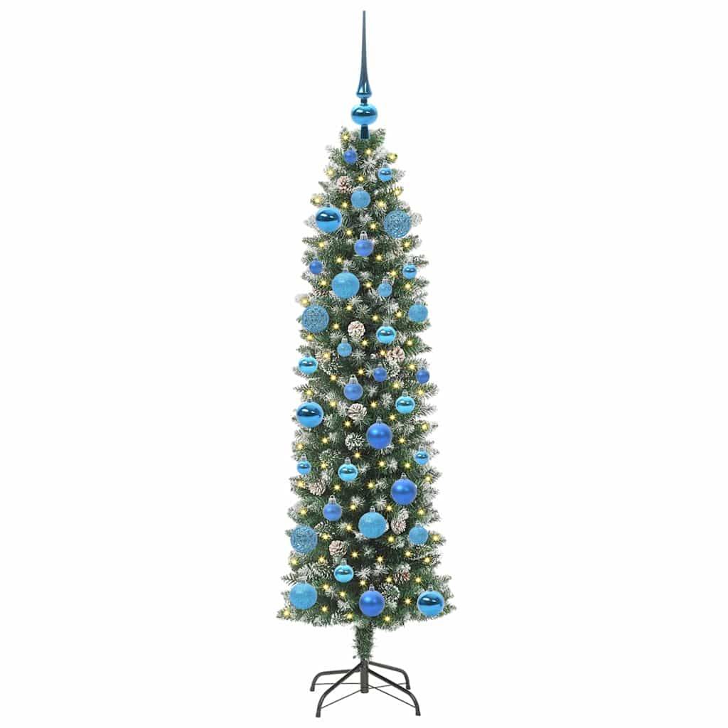 Vidaxl - Arbre de Noël artificiel slim Vert et blanc 150 cm vidaXL 3395288 - Image 4