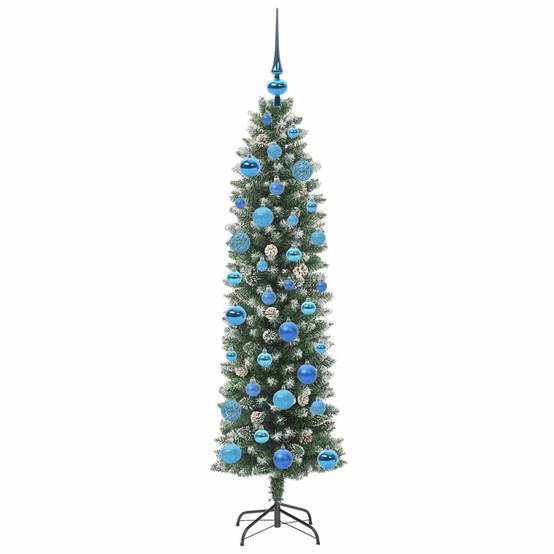 Vidaxl - Arbre de Noël artificiel slim Vert et blanc 150 cm vidaXL 3395288 - Image 5