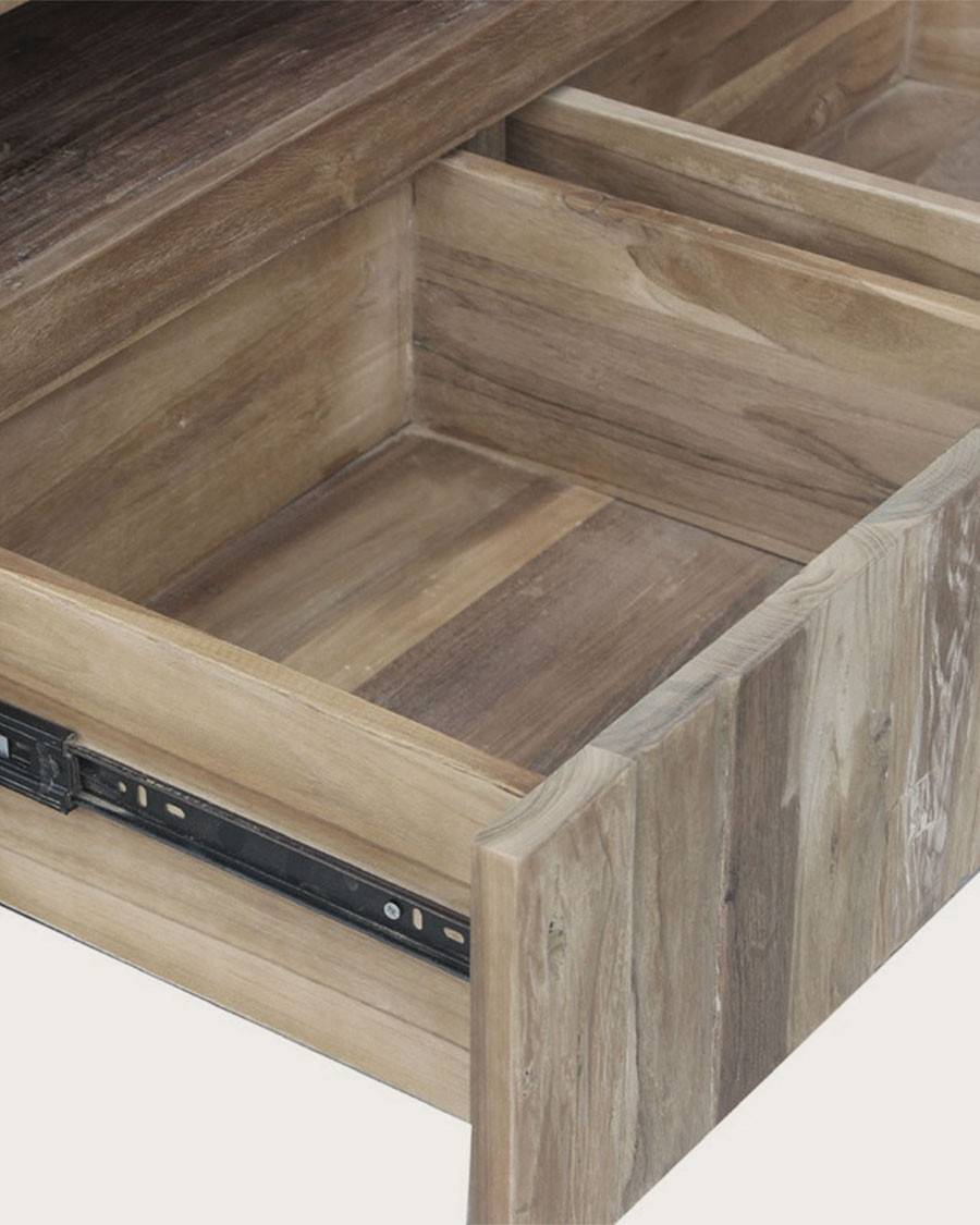 Arche - Meuble  industriel en teck recyclé et métal noir 150 cm - UNIQKA - Imagen 5