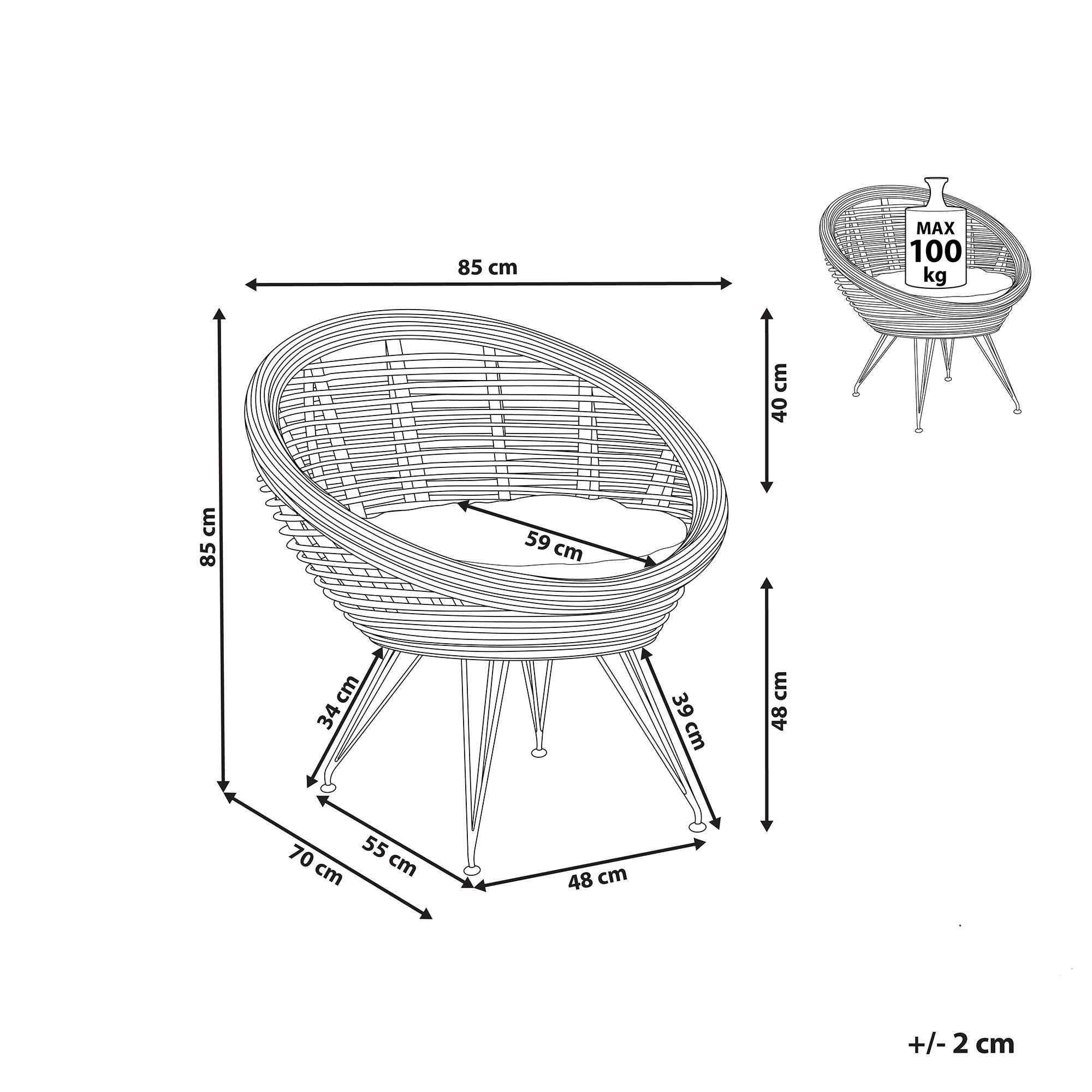 Beliani - Fauteuil coin lecture Rotin Naturel MARATEA - Beliani - Imagen 3