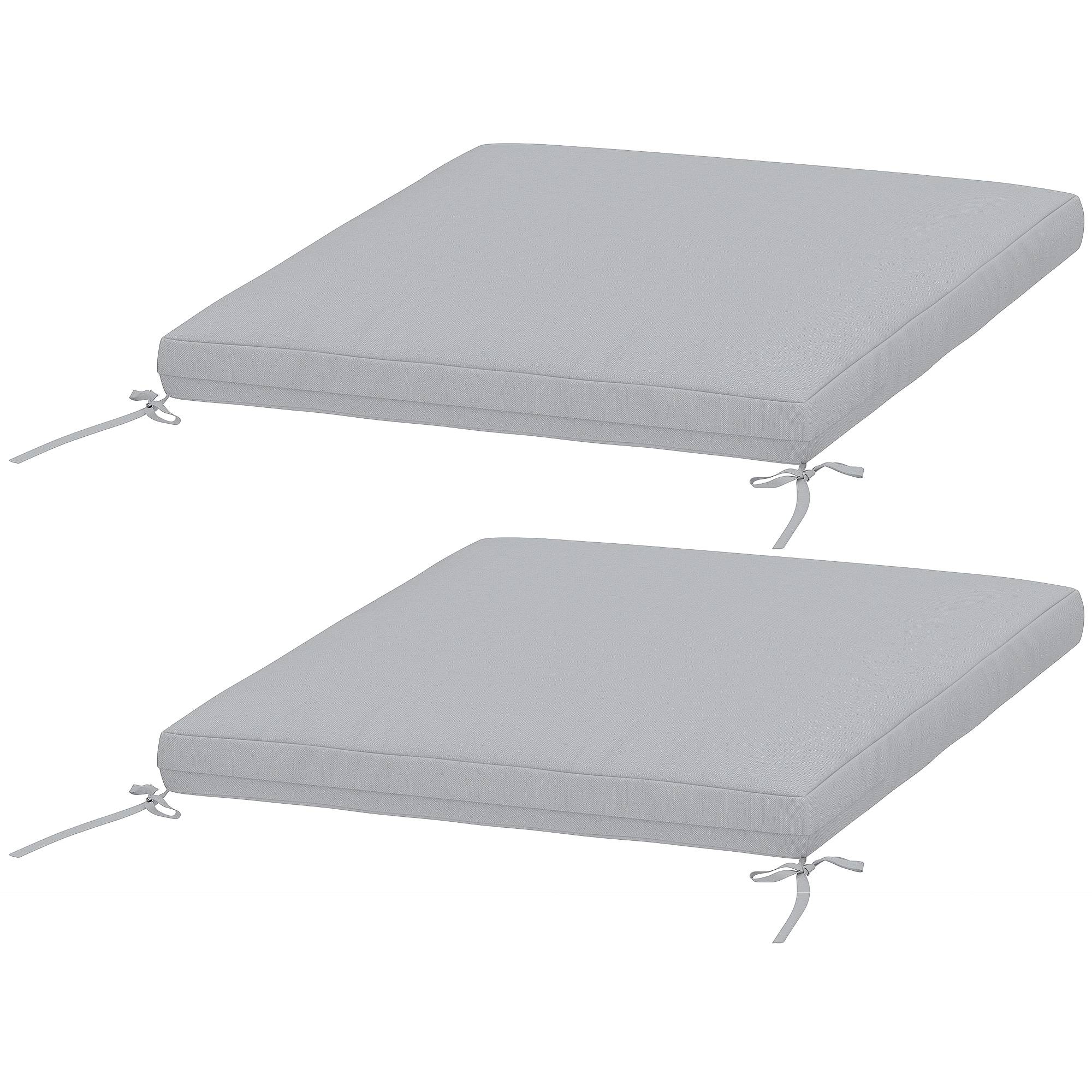 Maison Chic - Lot de 2 coussins de chaise de jardin, galettes de chaise 50 x 50 cm, mousse haute densité, antidérapants 50x50 cm gris