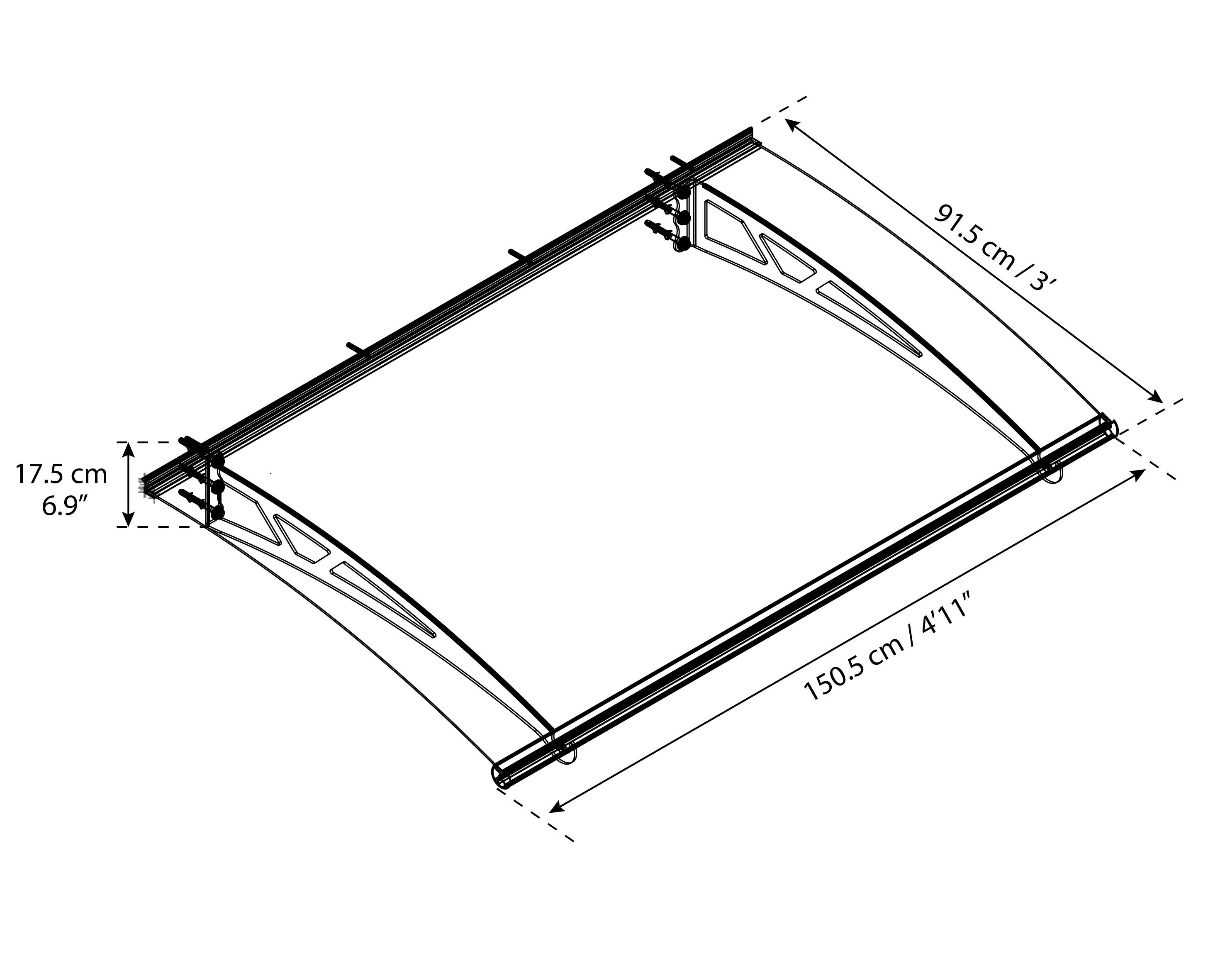 Canopia by Palram - Canopia Marquise de porte Altair Gris 150.5 X 91.5 - Imagen 2