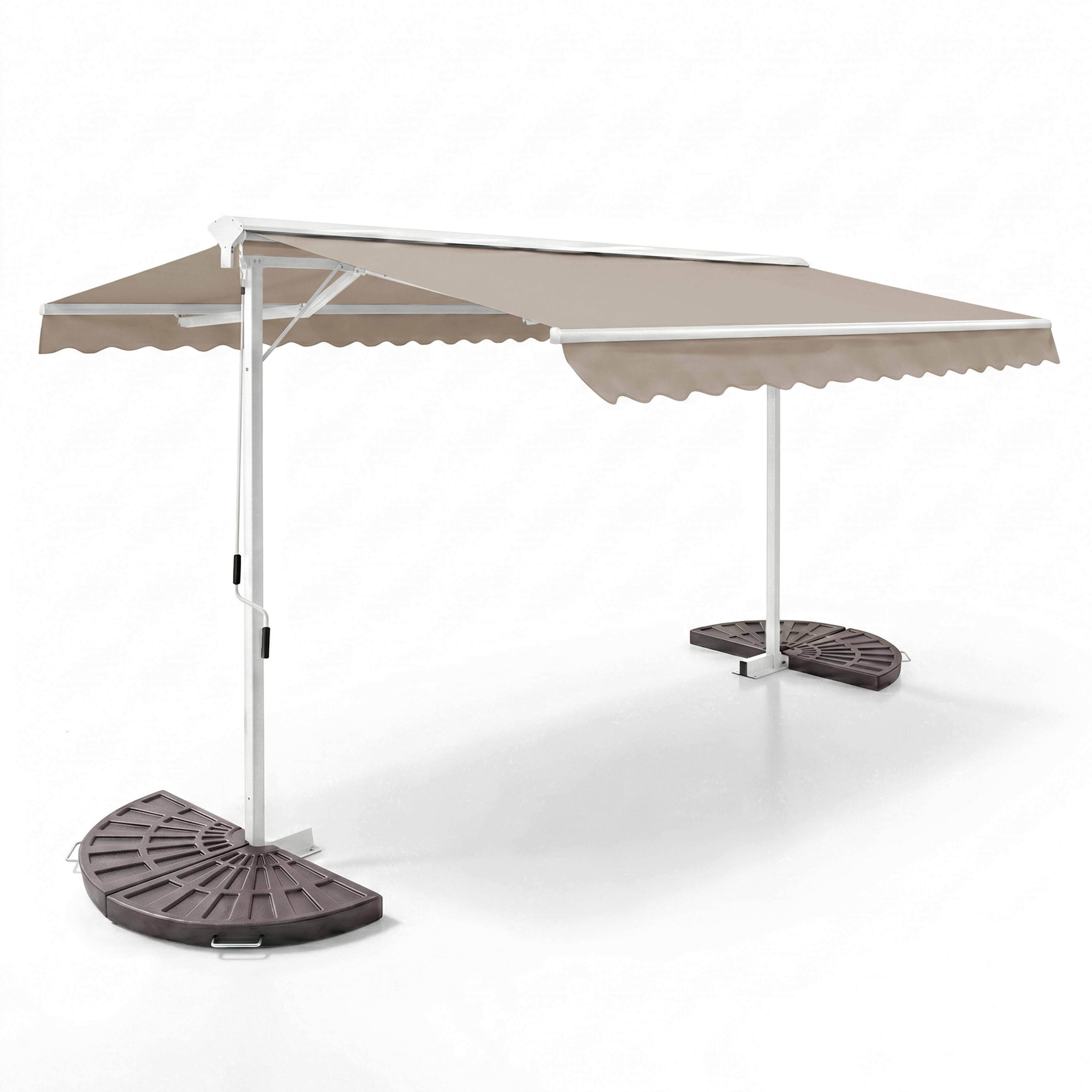 Oviala - Store double pente 3 x 4m et 4 dalles lestées taupe Delgada - Oviala - Imagen 1