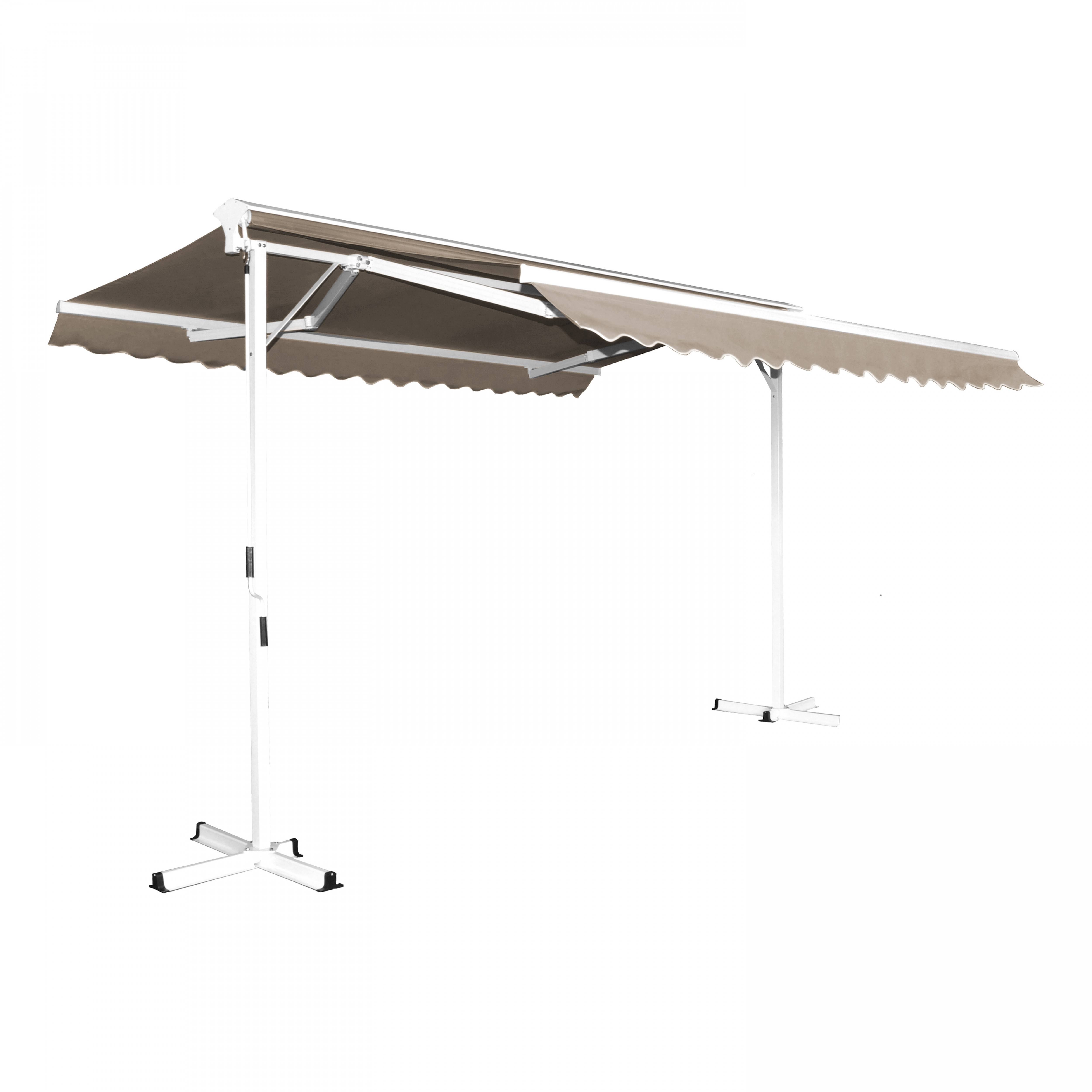 Oviala - Store double pente 3 x 4m et 4 dalles lestées taupe Delgada - Oviala - Imagen 4