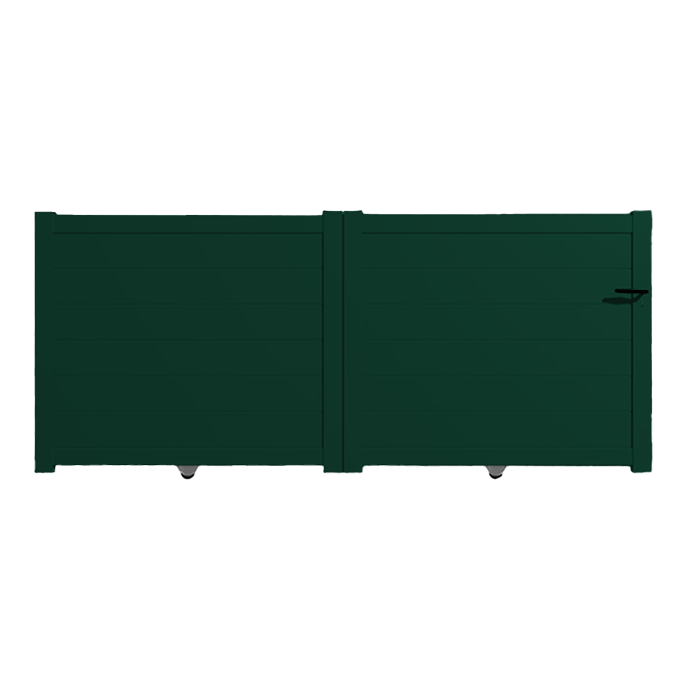 Portail Packit - Portail alu coulissant plein en kit dim. L.4000 (entre piliers) X H.1700 mm  Vert (RAL 6005)
