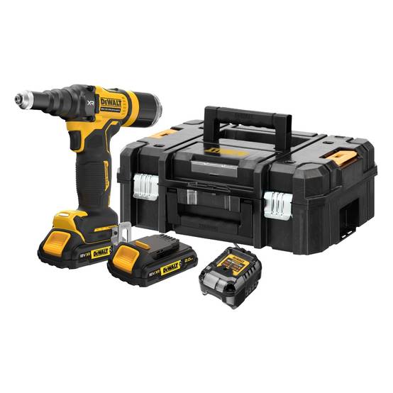 Riveteuse DEWALT XR 18V 2Ah Brushless 4,8 mm - 2 batteries renforcées, coffret TSTAK - DCF403D2GT-QW - Image 1