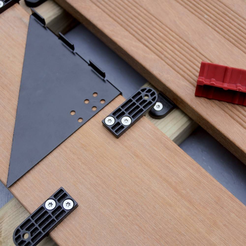Decklinea - Clip Terrasse universelle D-LOCK - 110 clips + Vis + Gabarit de perçage + Espaceur de lames - Lame de Terrasse Bois et Composite - Imagen 2