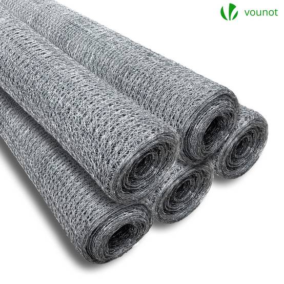 VOUNOT® Grillage acier galvanisé - Maille 13mm - 1x25M - Filet de clôture pour poulailler - Image 7