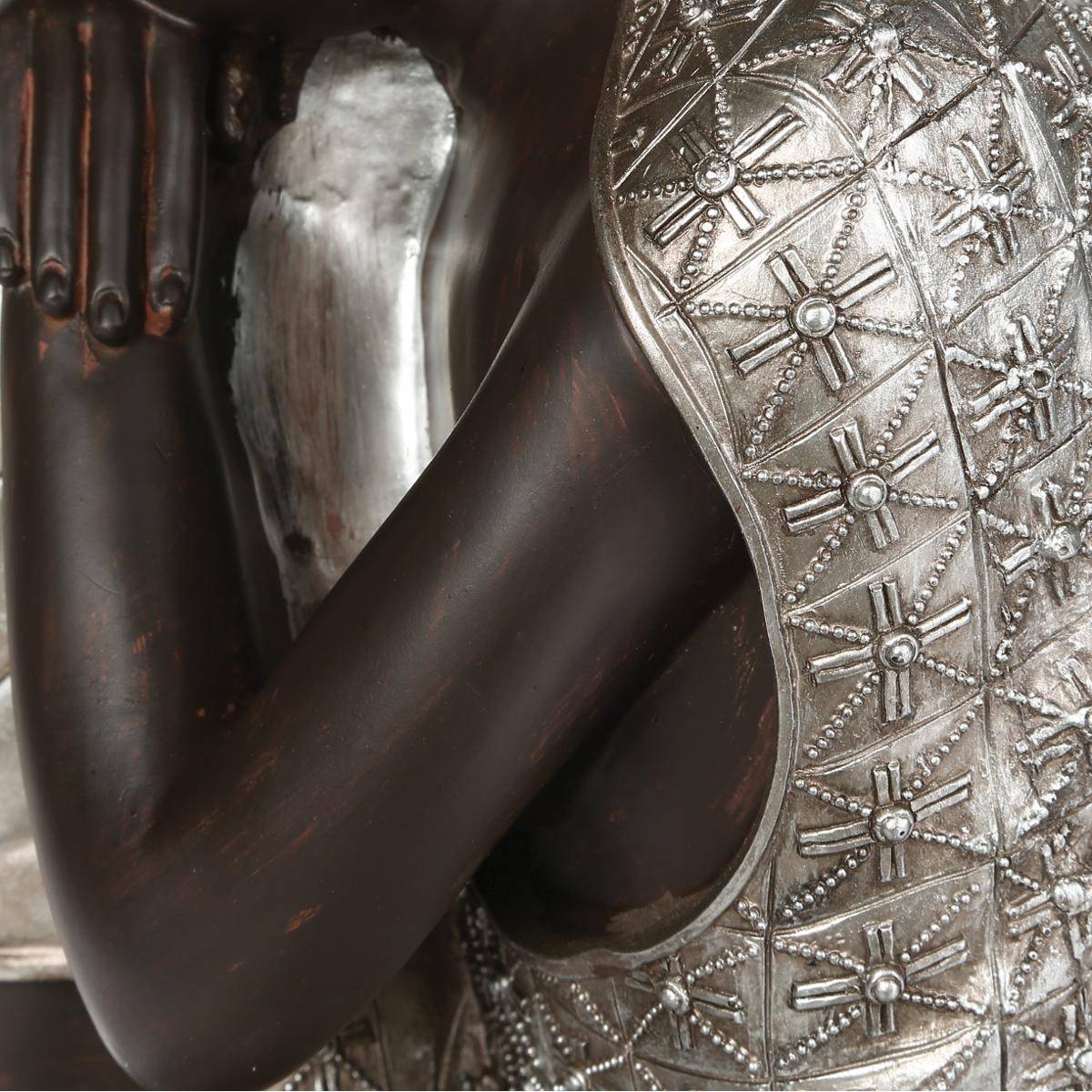 Atmosphera - Objet décoratif Bouddha marron et argenté H 36.5 cm - Imagen 6