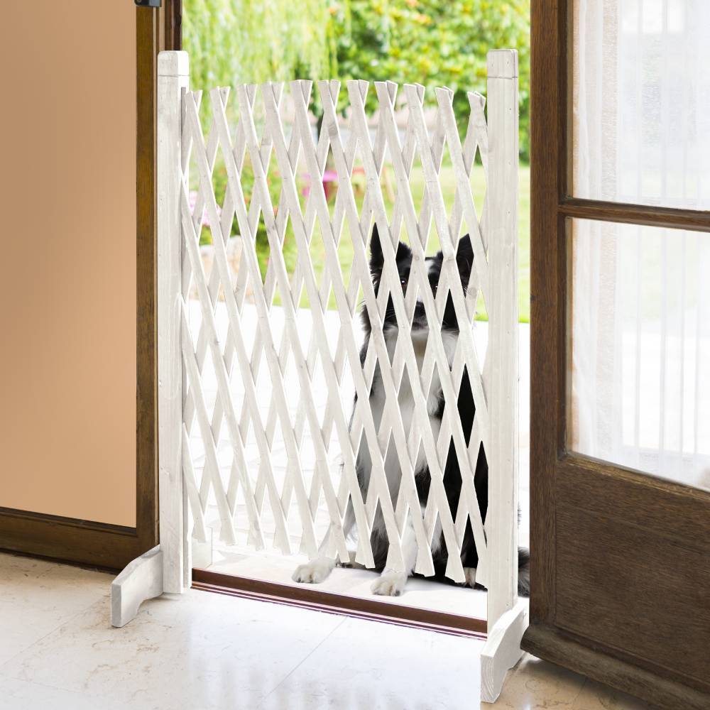 Barrière De Sécurité Extensible Bois 30 à 150 Cm - Barrière Enfant Chien Sans Perçage 90 Cm Hauteur
