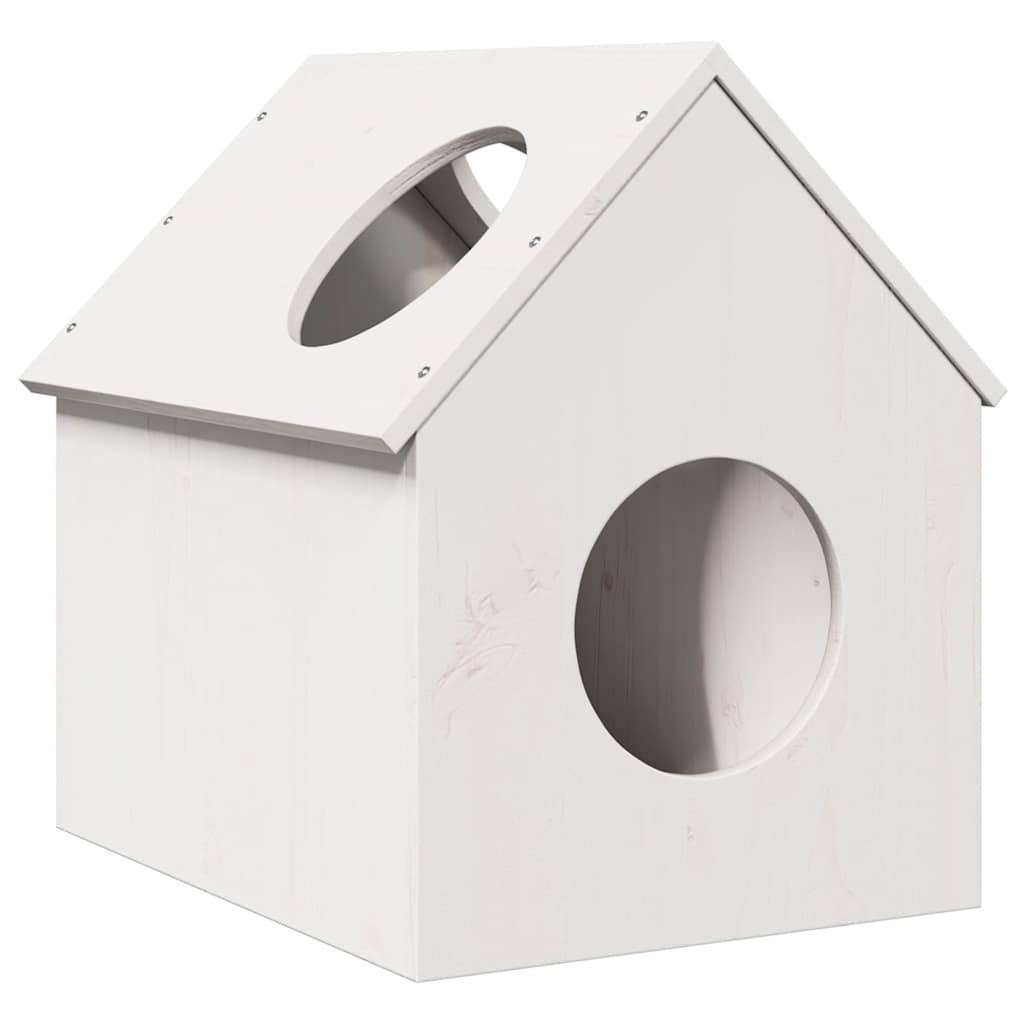 Maison pour chat bois de pin blanc 41 x 50 x 50 cm - PANGIVO - Image 1