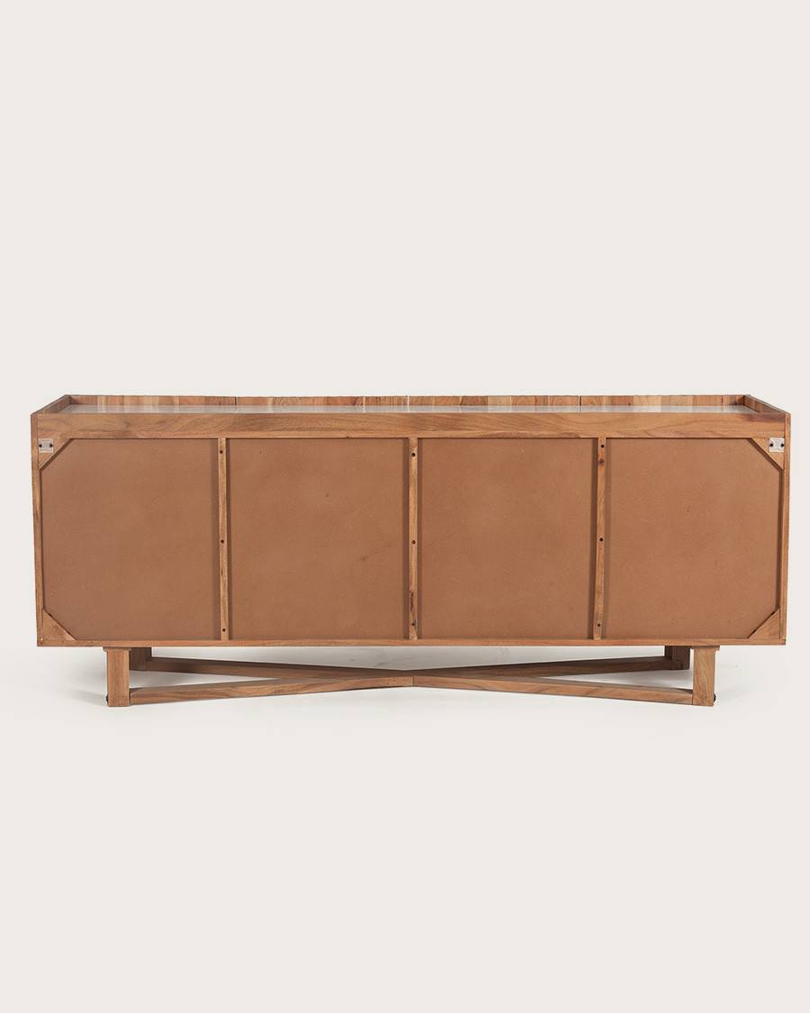 Endah - Buffet en bois de manguier massif et marbre blanc 175 cm - UNIQKA - Imagen 6