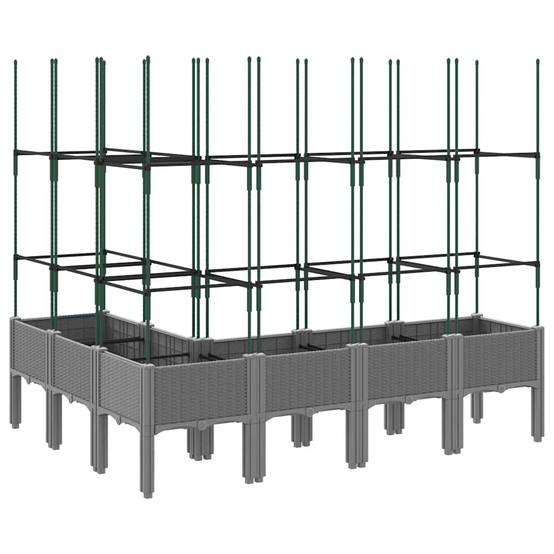 Jardinière avec Treillis PP Gris Clair 160 x 120 x 142.5 cm - PANGIVO - Image 5