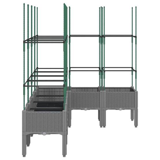 Jardinière avec Treillis PP Gris Clair 160 x 120 x 142.5 cm - PANGIVO - Image 4