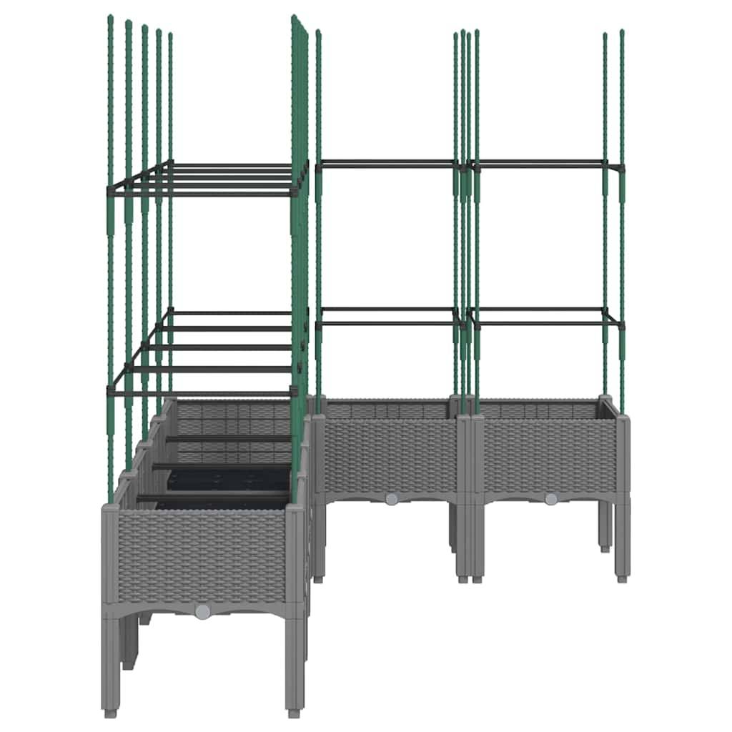 Jardinière avec Treillis PP Gris Clair 160 x 120 x 142.5 cm - PANGIVO - Image 4